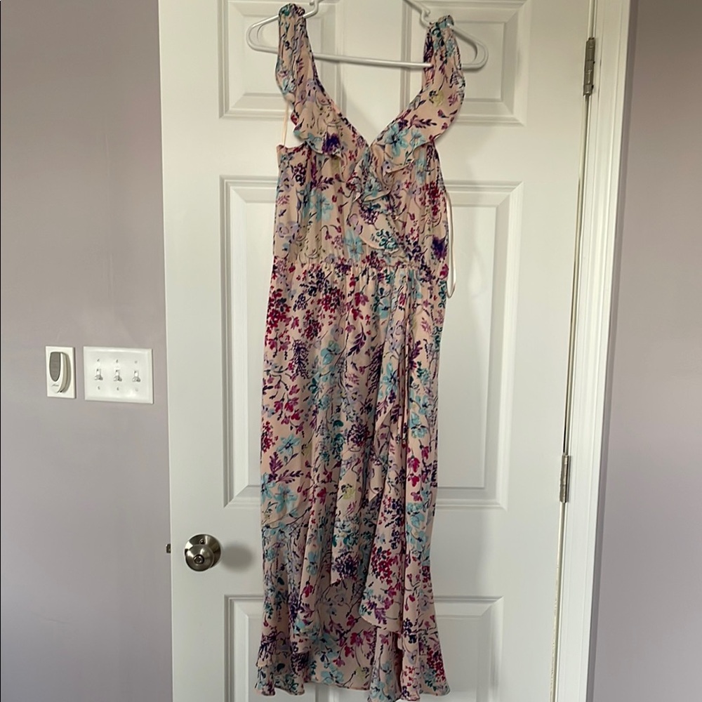 Socialite Pink and Blue High Low Dress